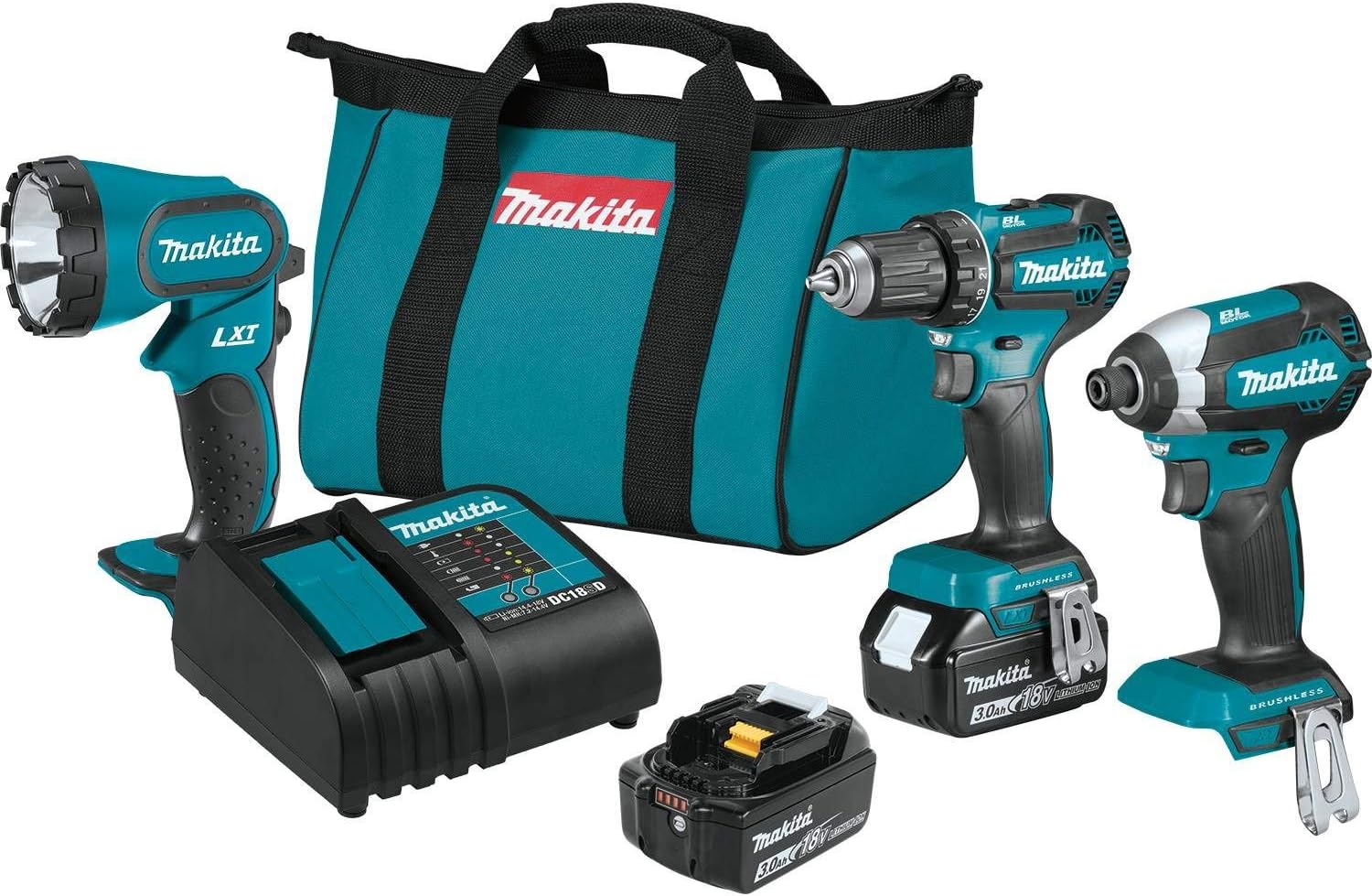 Makita XT335S 18V LXT Lithium-Ion Brushless Cordless 3-Pc. Combo Kit (3.0Ah)
