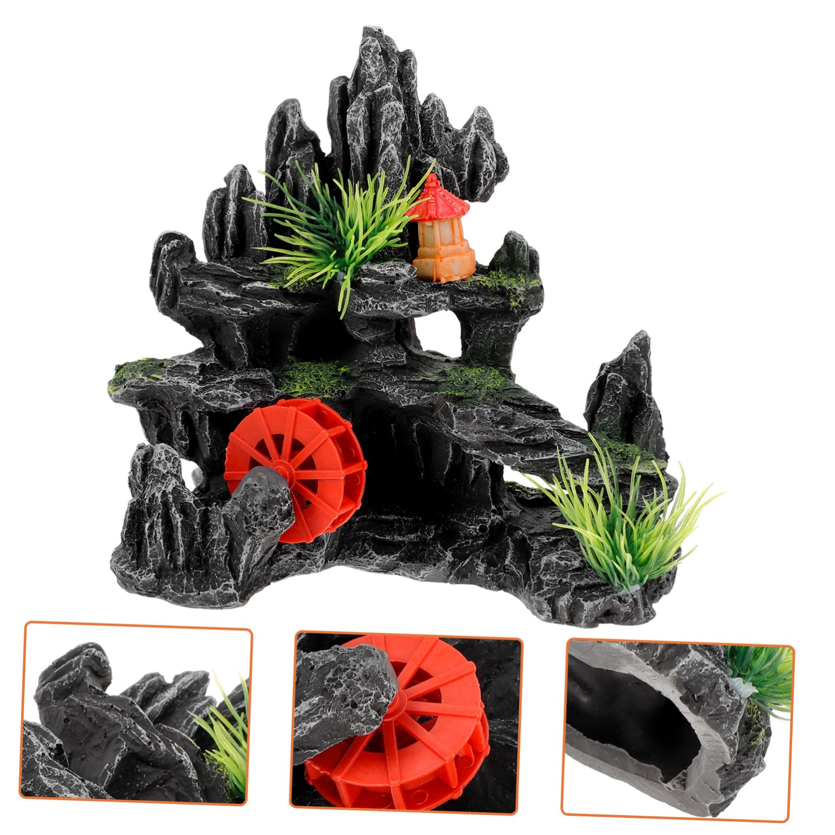 BESPORTBLE 3piezas Decoración De Acuario De Resina Rocas Artificiales para Peceras Accesorios De Paisajismo y Escondites para Peces