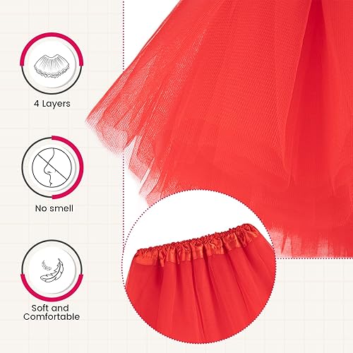 Miniatura 3 de Simplicity Falda tutú de tul de 4 capas para bebé, 6 meses a 8 años
