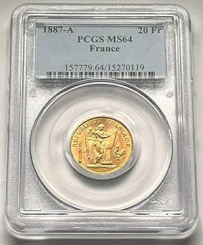 Amazon.co.jp: エンゼル金貨 1887年 フランス 20フラン 6.45g PCGS