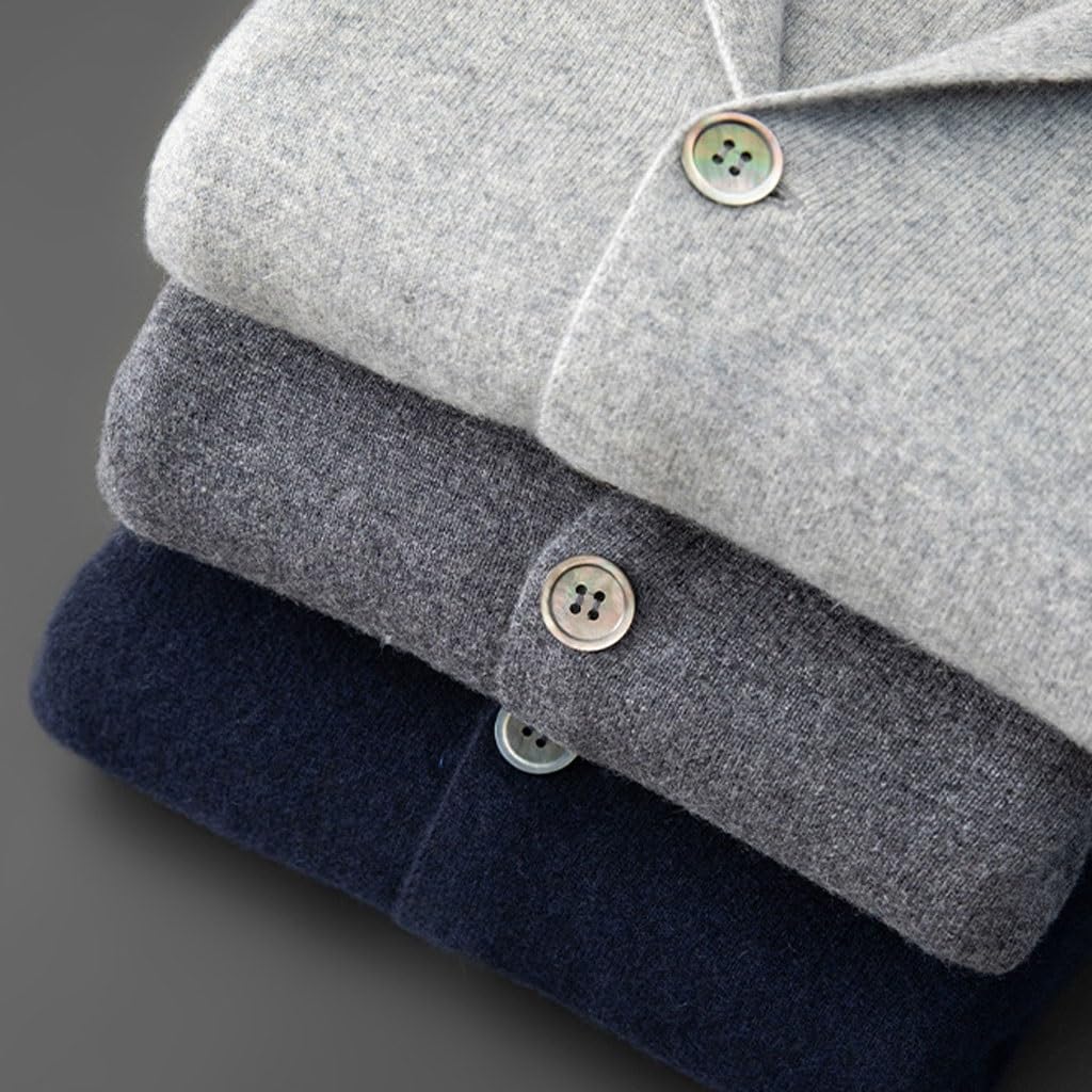 FAITHFULLY Herren Pullover Weste Kaschmir-Anzug for Herren, verdickter Abschnitt, Woll-Cardigan, Winter-Herren-Pullover-Anzug, Kaschmir-Strickjacke Lässiger Pullover für Herren (Color : C, Size : M)