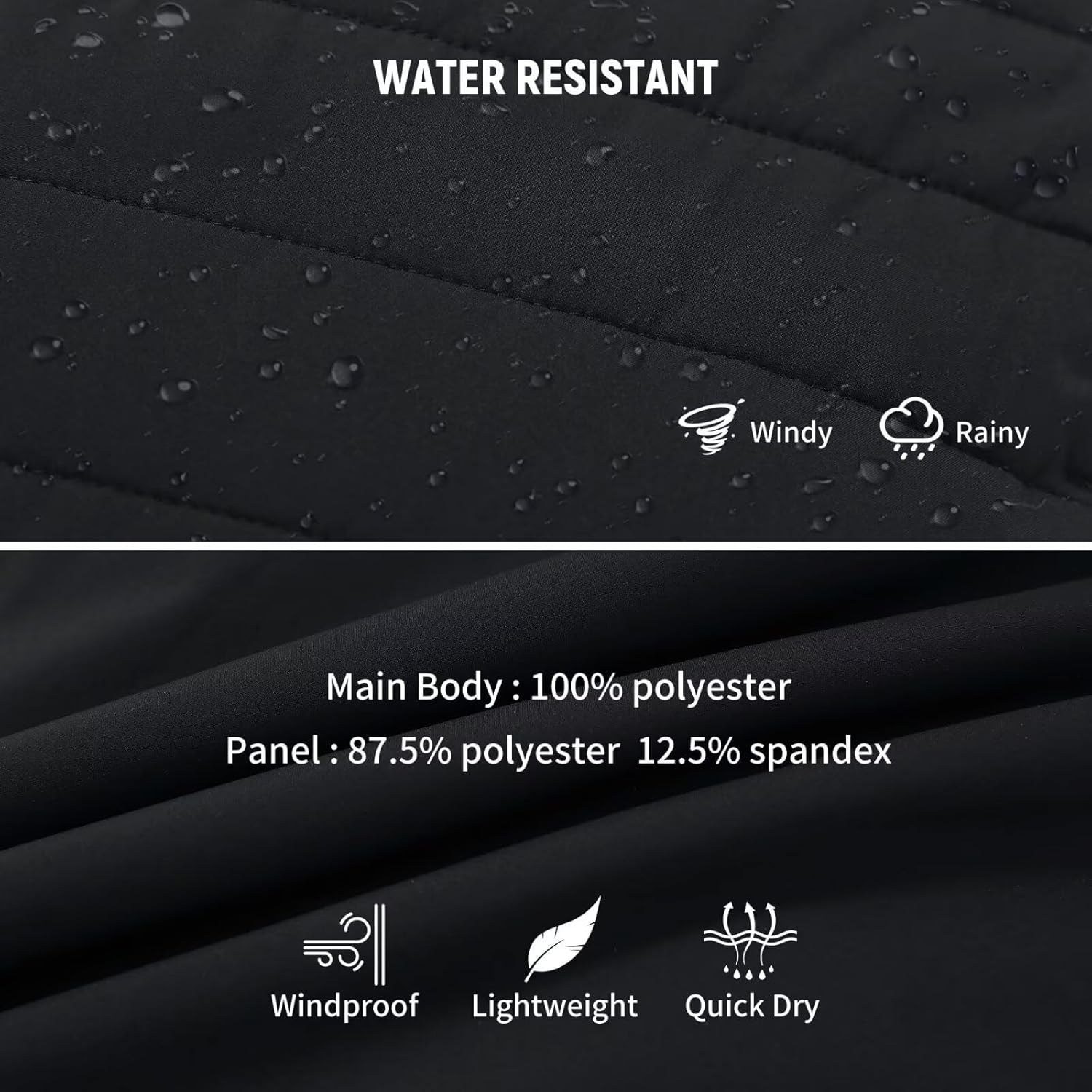 M MAELREG Mens Lightweight Puffer Vest Water-Resistant Winter Outerwear Full Zip Sleeveless Jacket for Outdoor Golf - Image 6