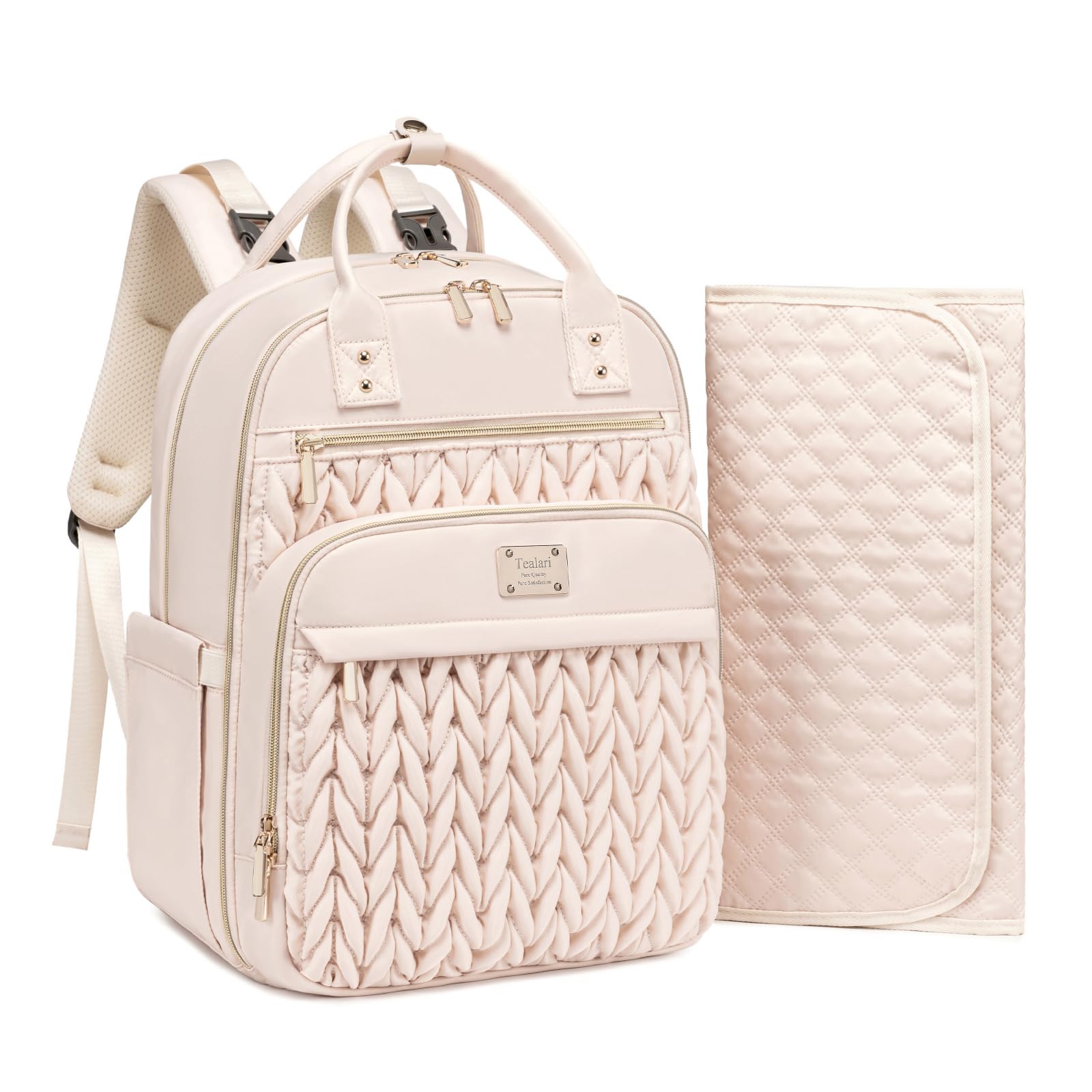 Tealari Diaper Bag Backpack,Stylish Baby Diaper Bag,Waterproof Travel Diaper Backpacks Baby Bags with Changing Pad,Stroller Straps,Insulated Pockets (