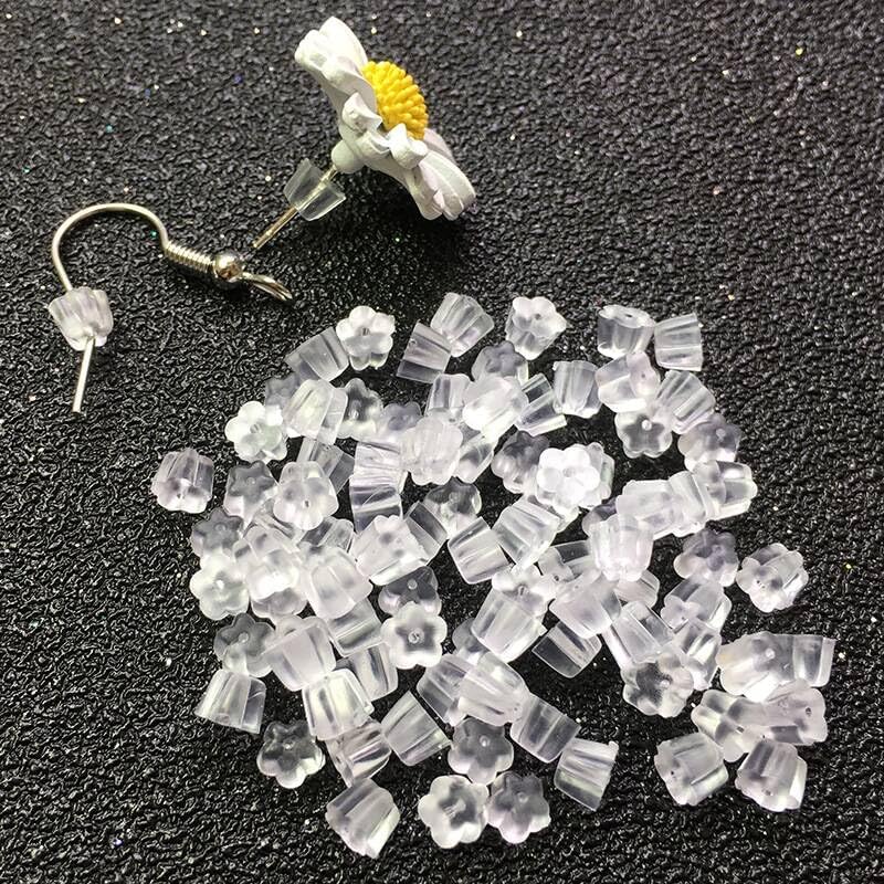 Miniatura 6 de Parte trasera de goma para aretes, 200 piezas de aretes transparentes suaves para tachuelas, aretes de silicona hipoalergénica, repuesto para mujer