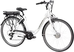 F.lli Schiano E- Moon 28&#34;, Bicicleta eléctrica, Adultos Unisex, 250W, Bateria de Litio Extraible 36V 13Ah 468Wh, Shimano 7 Velocidade