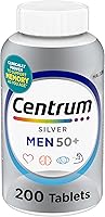 Centrum Silver Men 50+ Multivitamin: Vitamin D3, B-Vitamins, Zinc for Memory, Cognition, Heart & Immune Health - 200 Tablets