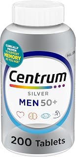 Centrum Silver Men's 50+ Multivitamin with Vitamin D3, B Vitamins, Zinc for Memory, Heart, Muscle & Eye Health - 200 Tablets