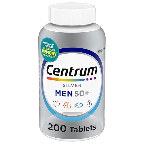 Centrum Silver Multivitamínico para Hombres 50+ con Vitamina D3, Vitaminas B, Zinc para la Memoria y Cognición - 200 Tabletas