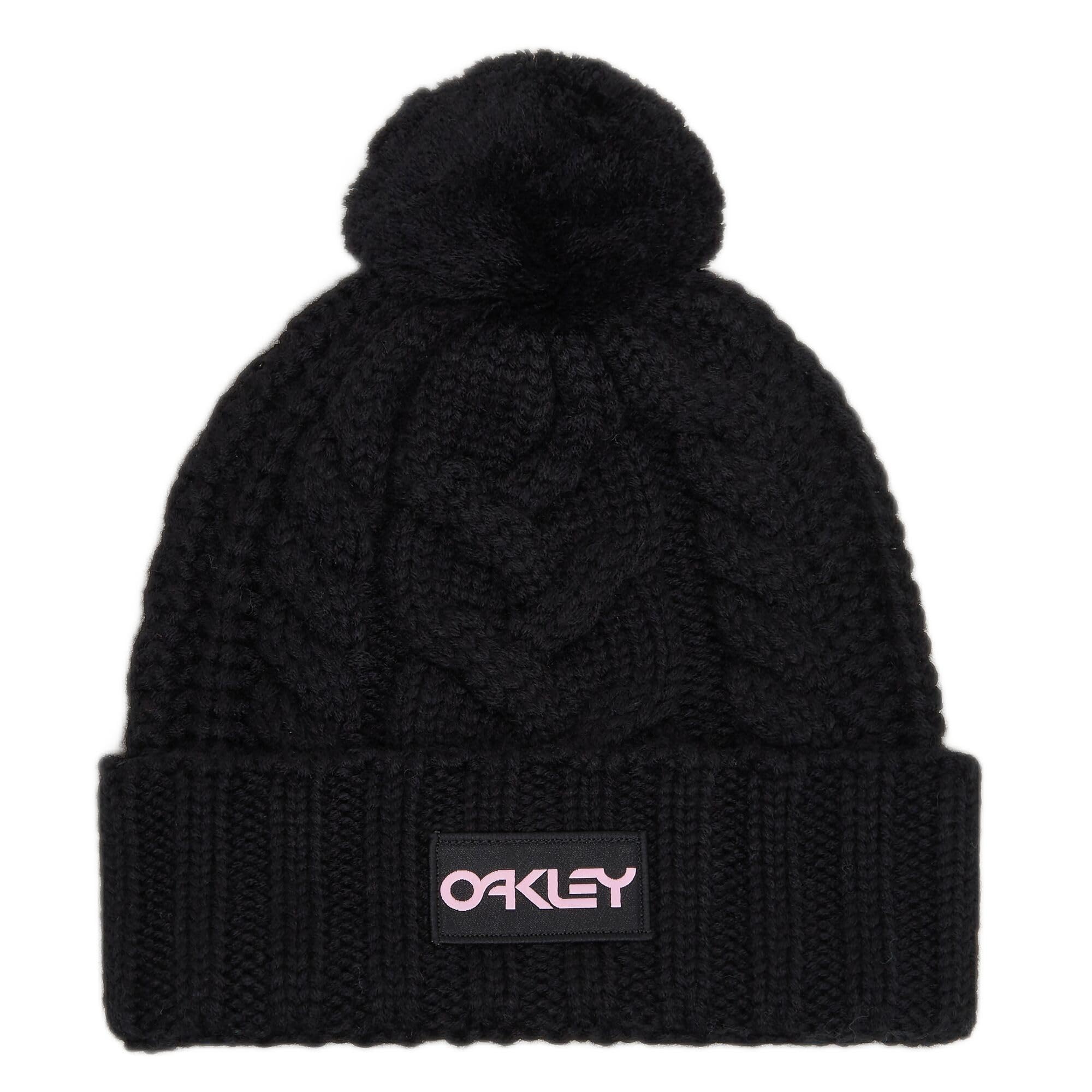 Oakley Women's Blackout Harper Pom Beanie Hat, One Size