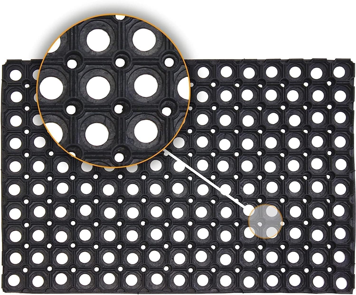 HOUSEGADS Rubber Hollow Mat Outdoor Anti Fatigue Non Slip Drainage