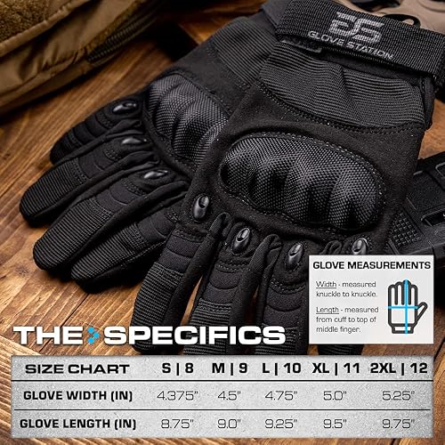 Miniatura 58 de Glove Station - Guantes tácticos para hombre, equipo funcional para pantallas táctiles con protección rígida en los nudillos, para motocicleta