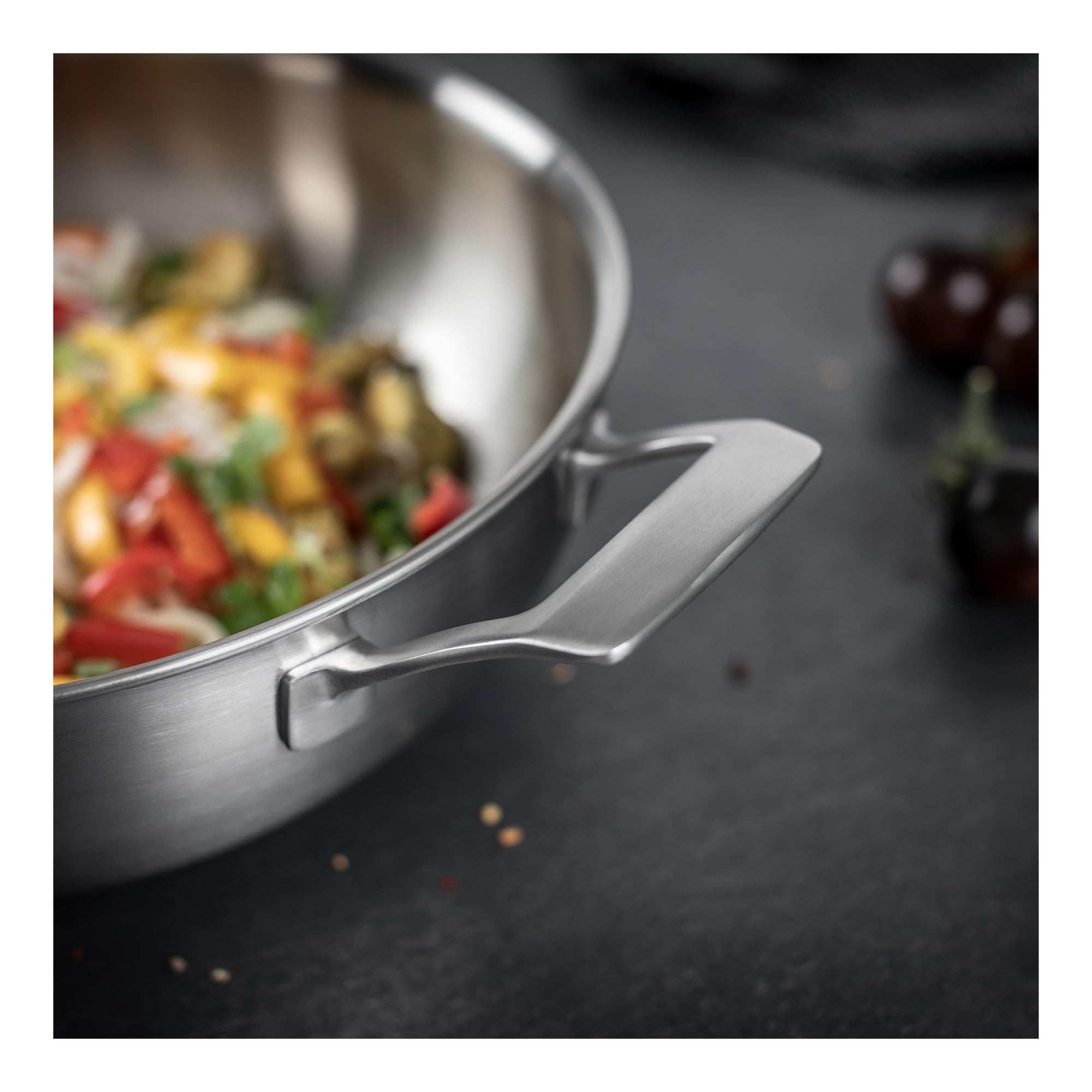 KUHN RIKON Culinary Fiveply Wok 28 cm mit Deckel - Edelstahl Induktion