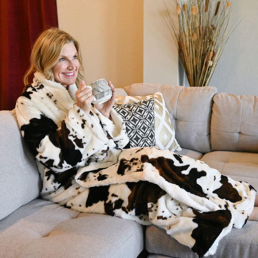 Homesmart Cow Print Blanket Queen Size Microfiber Soft Cow Print Stuff - Picture 36 of 37