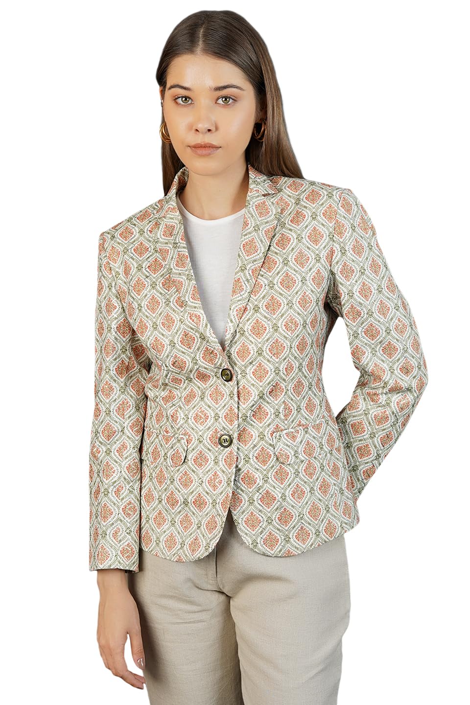 indophilia Women's Blazer Digital Print Cotton Blazer-picture-56