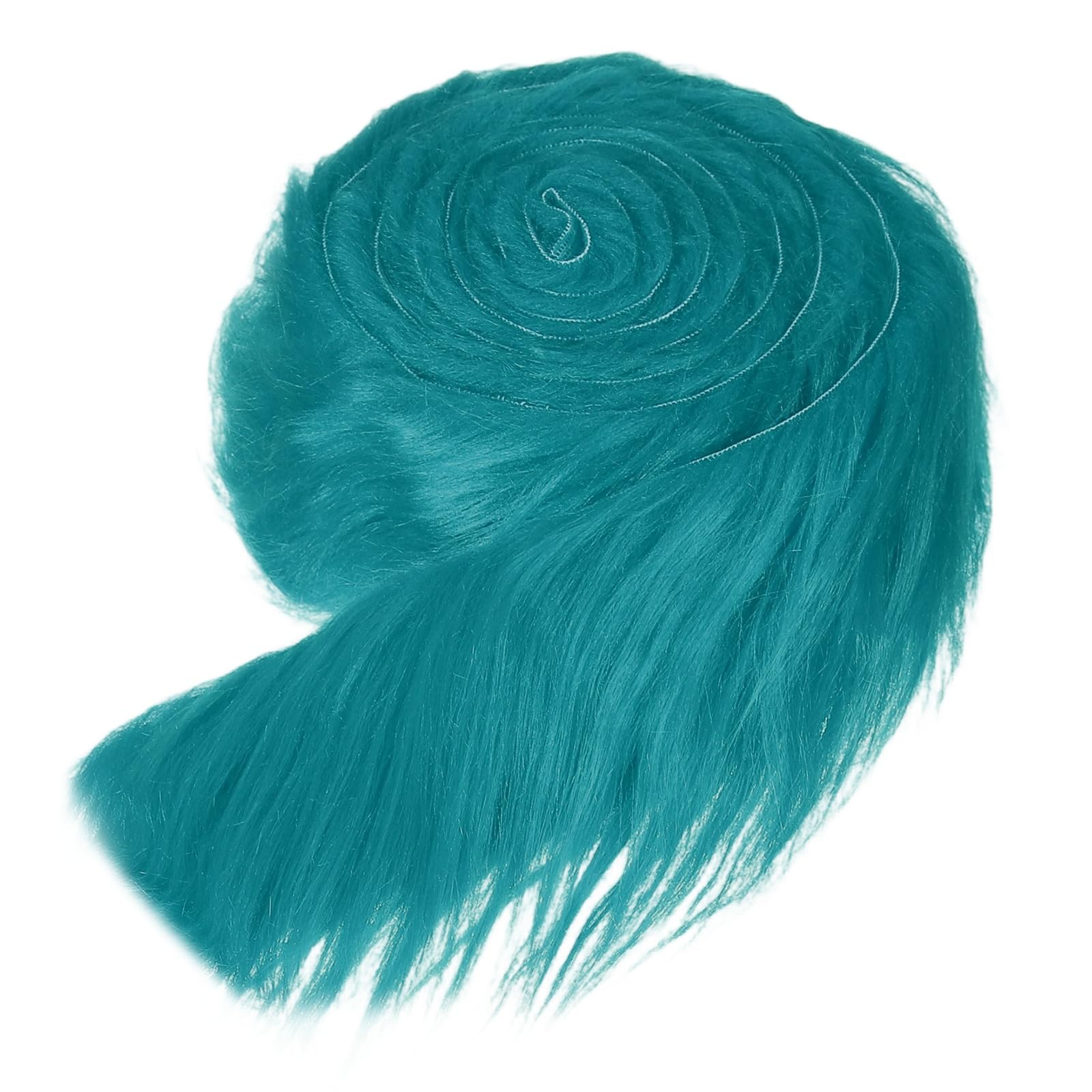 sourcing map Faux Fur Fabric, 60 x 2 Inch Plush Faux Fur, Fluffy Fuzzy Fabric Precut Strips for Crafts Beard Hair Costume Dolls Cosplay Home Decor, Peacock Blue