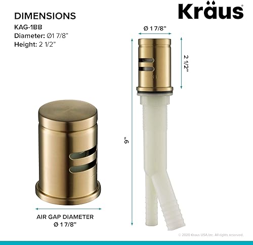 Miniatura 9 de KRAUS Espacio de aire para lavavajillas en bronce aceitado, KAG-1ORB