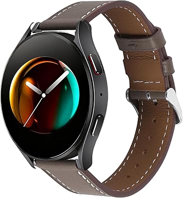 Italy Genuine Leather Watch Bands Men Women Compatible with Samsung Galaxy Watch Band, 20mm 22mm Lugs Watch Straps, Quick Release Wear-resistant Sweat-Resistant Smartwatch Replacement Strap