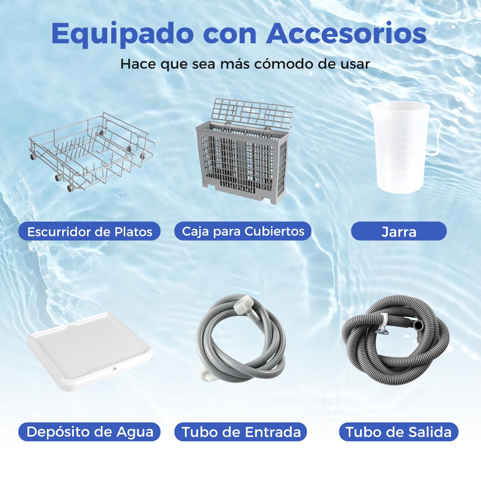 COSTWAY Lavavajillas Pequeño 45cm, 6 Programas, Mini Lavavajillas Compacto sobremesa de 3 Cubiertos, Depósito de Agua 8,25 L, Secado por Aire y Brazos Rociadores Dobles de 360°