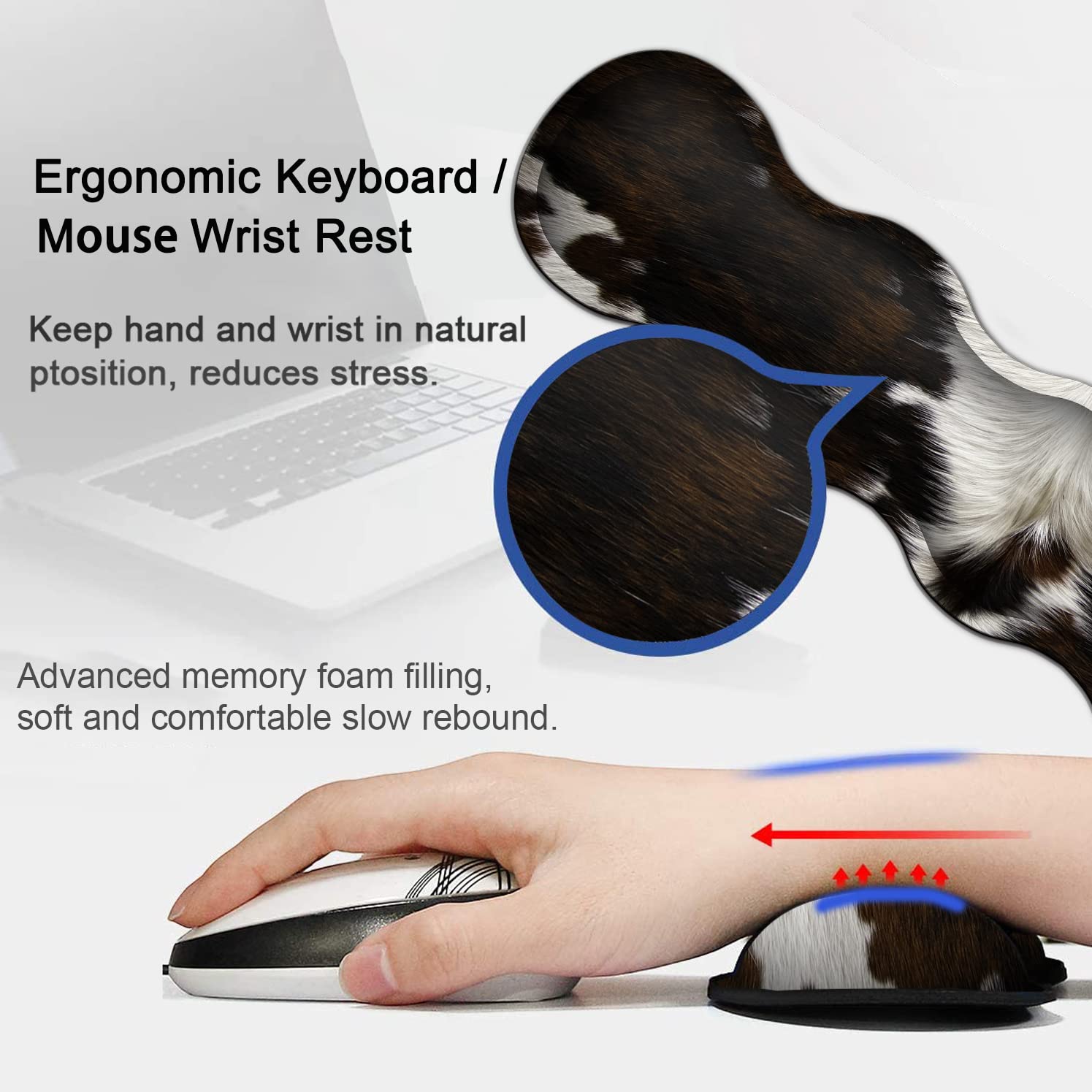 Almohadilla de escritorio, juego de alfombrilla de mouse para teclado, alfombrilla de mouse extendida para juegos + soporte ergonómico de espuma viscoelástica para reposamuñecas, alfombrilla de mouse