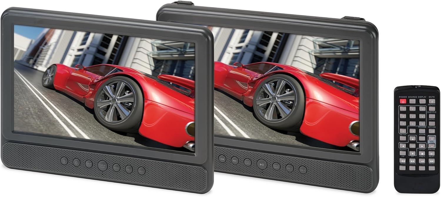 GPX Dual Screen Portable DVD Player Kit, PD10104DG