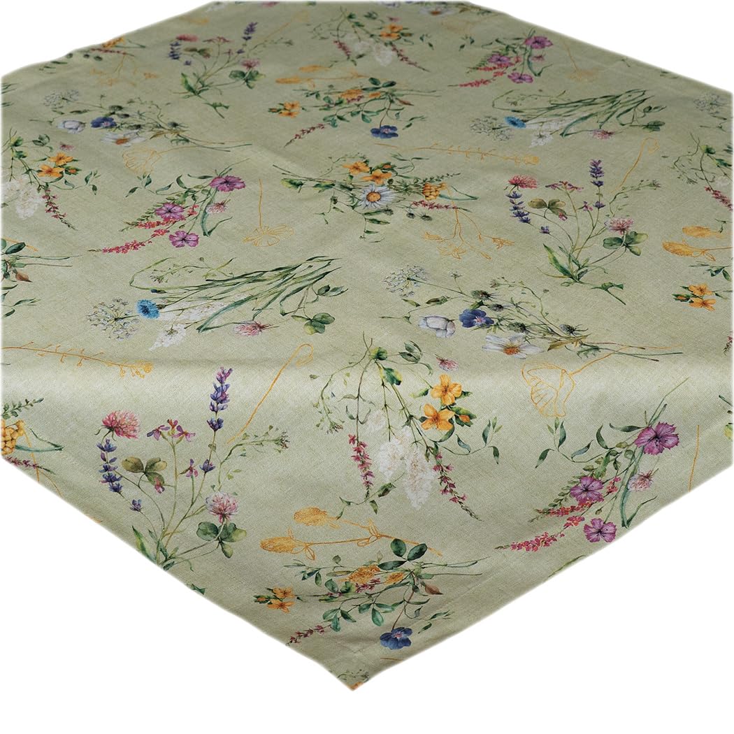 Nappe 85 x 85 cm impression fleurs anti-taches pour le printemps