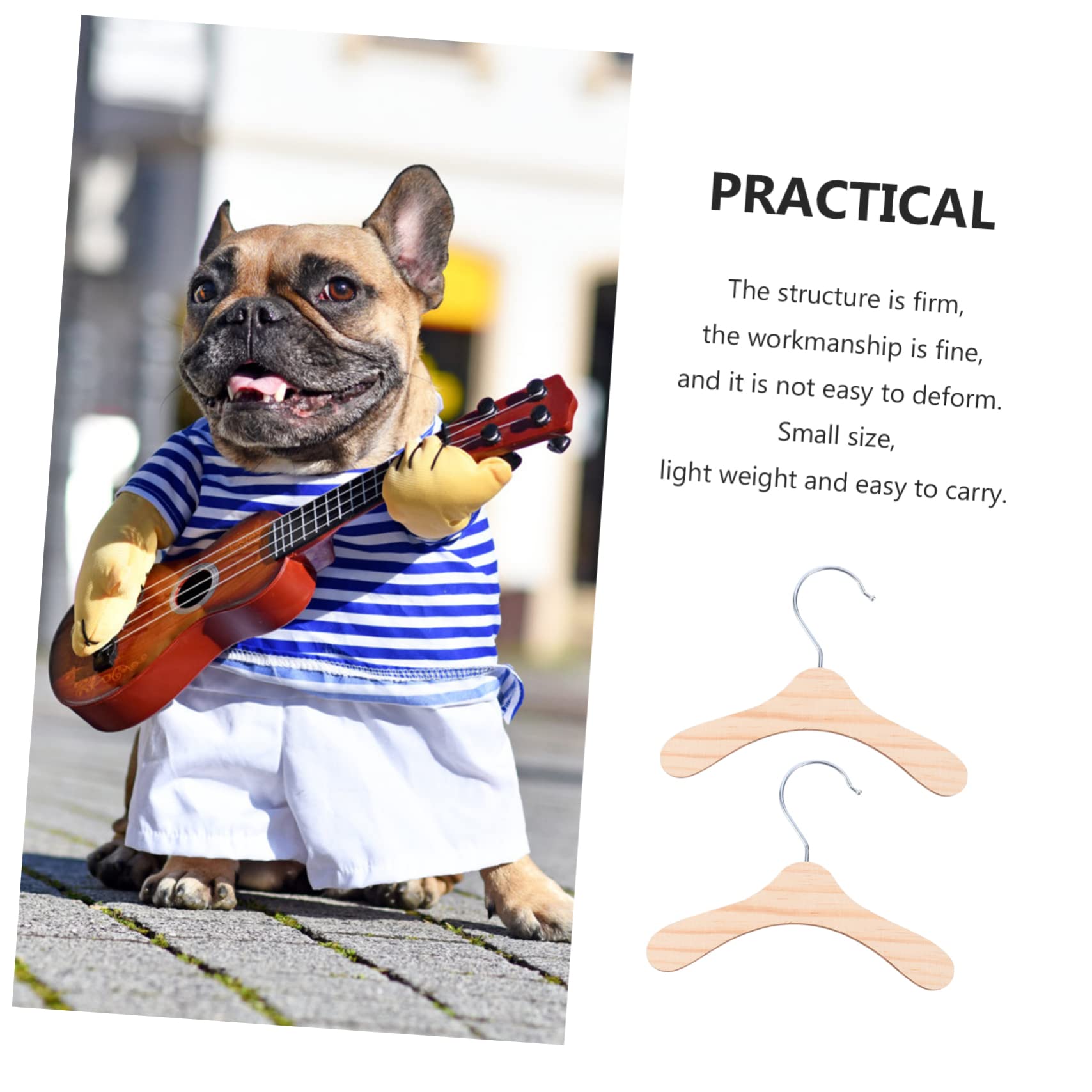 HEMOTON 10Pcs Pet Clothes Hanger Rack Wooden Pet Apparel Hanger for Dogs and Portable Dog Coat Rack Present for Pet Owners Color