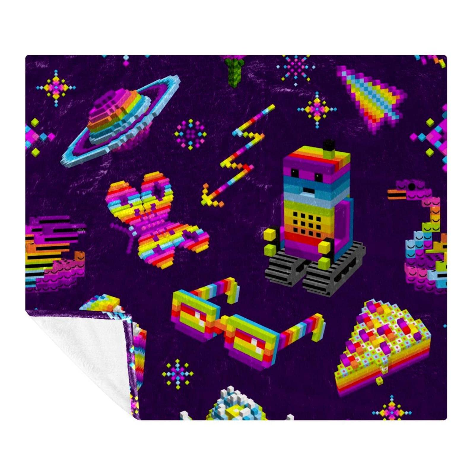 Couverture polaire microfibre Robot Planet de haute qualité 150x130cm