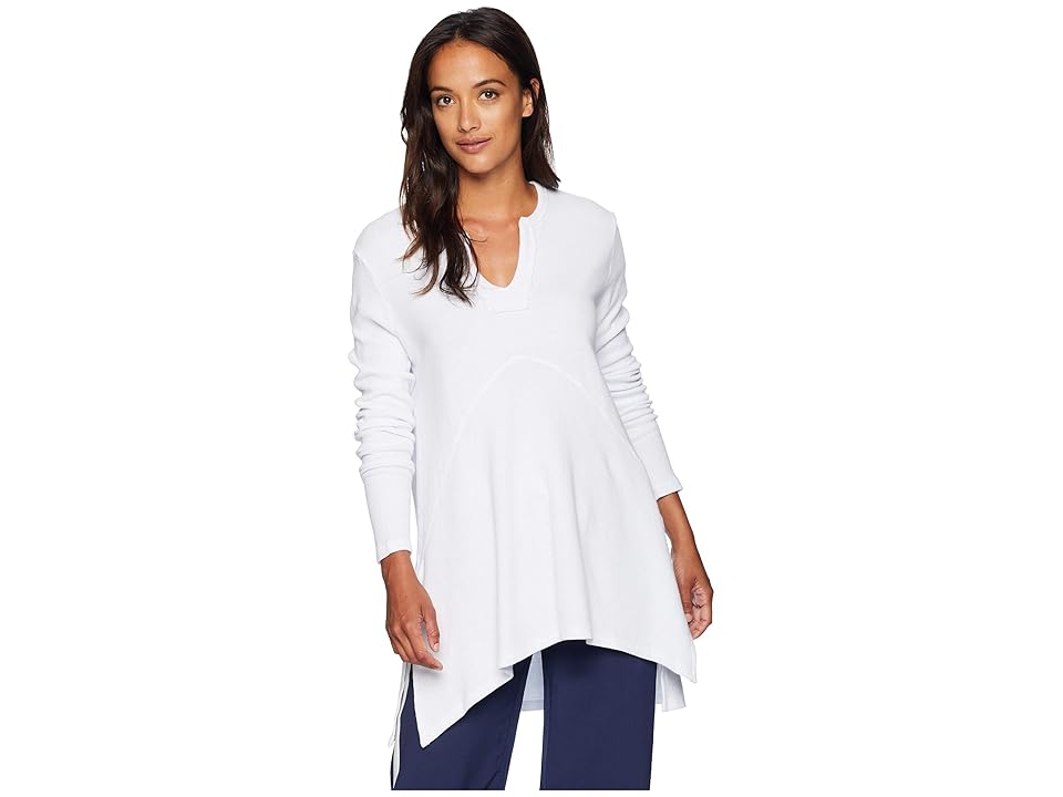 

Mod-o-doc Flatback Thermal Notch Pullover (White) Women's Clothing
