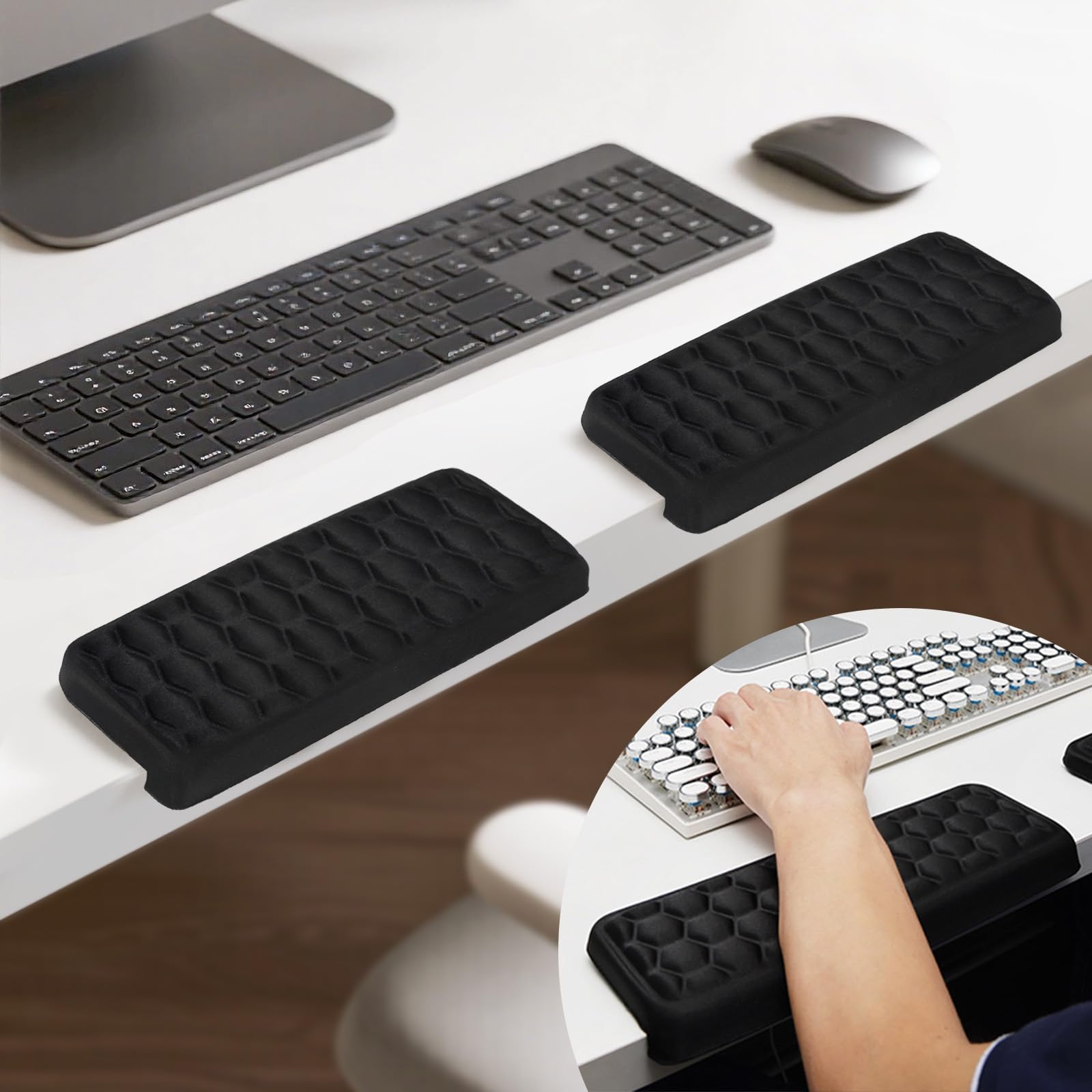 Poggiagomiti da Scrivania a Forma L 30x10.5cm Memory Foam Supporto Gomiti Ergonomico