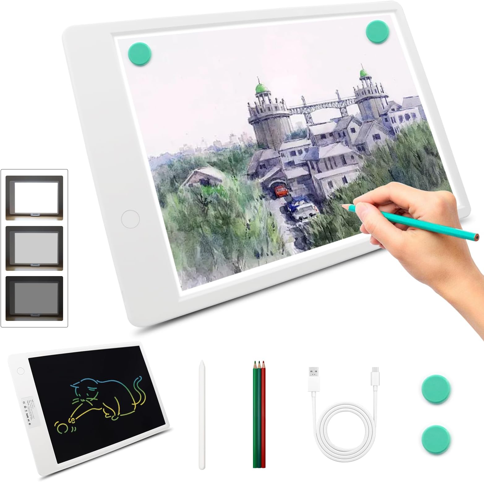 Yupola Rechargeable Light Board for Tracing,Wireless Diamond Art Painting Pad,Led Dimmable Copy Board A4,2 in 1 Drawing Pad & Handwriting Board,Perfect for Drawing,Streaming,Sketching, Animation.