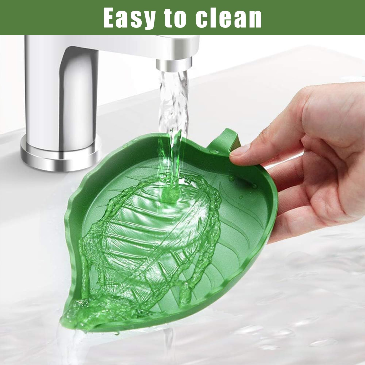 2 Ciotole Per Rettili A Forma Di Foglia - Per Tartarughe, Lucertole, Criceti, Design Piatto, Verde, 2 Misure - Foto 11