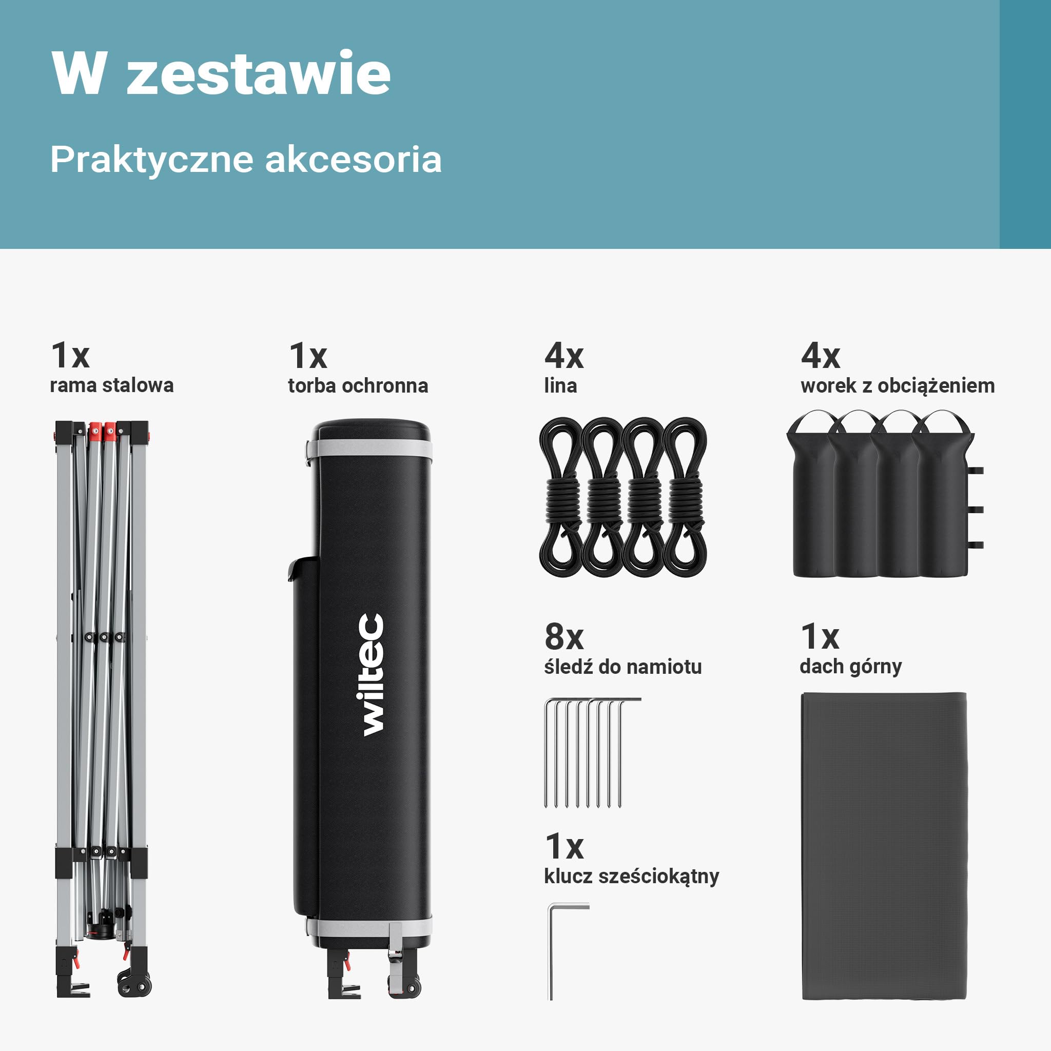 Wiltec Pop-up Pawilon składany na kołach pawilon ogrodowy szary 3x3m One push namiot imprezowy