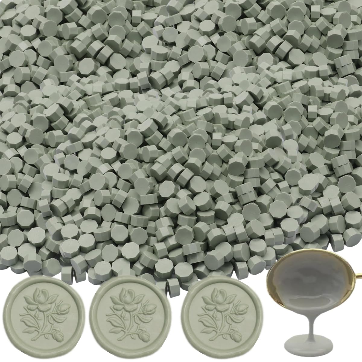 Sage Green Wax Sealing Beads Kit - 600 Pcs, Perfect for Wedding Invitations & Christmas Envelopes — image 1