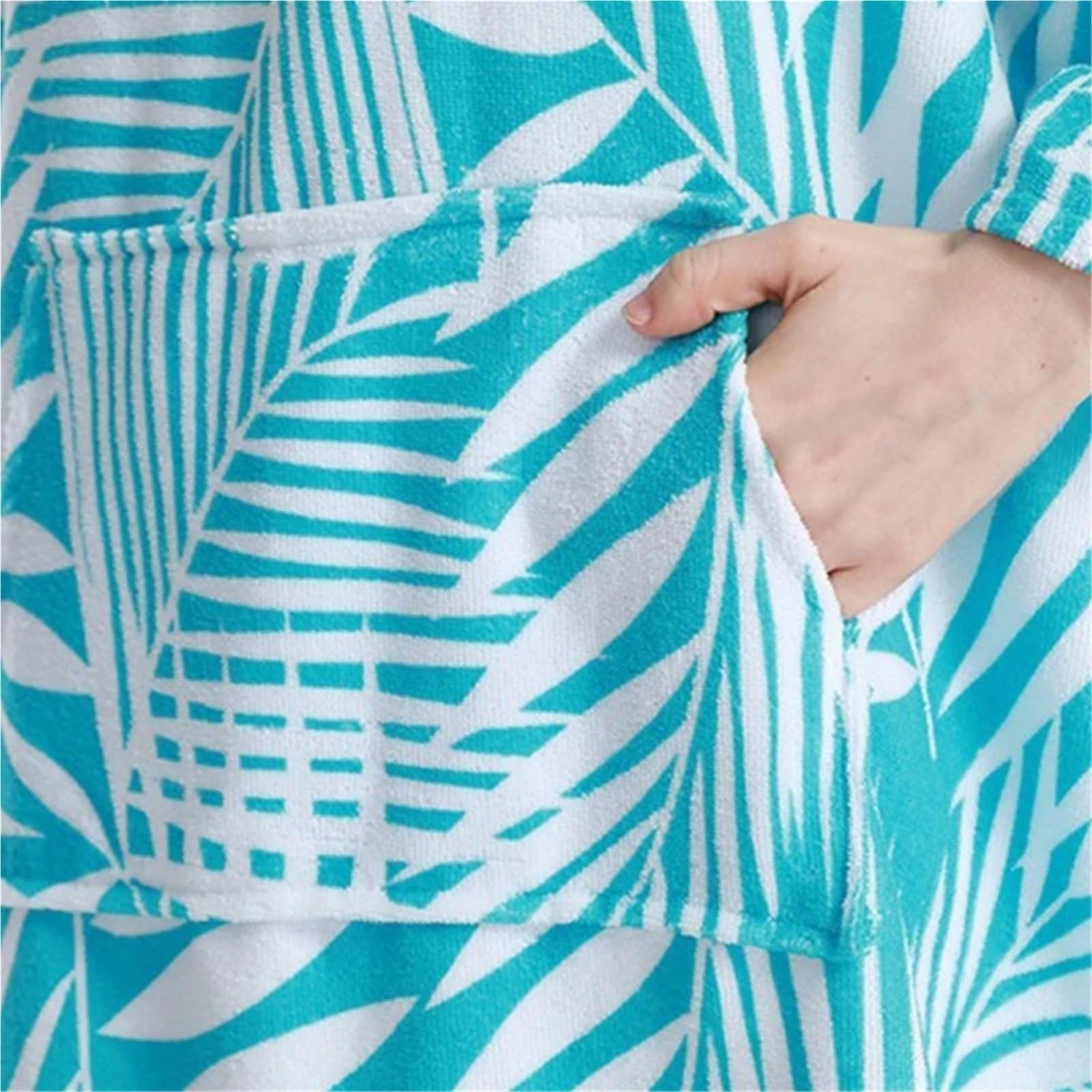 Umkleidemantel Mikrofaser Handtuch Poncho Kapuzenmantel Umkleidetuch Surfponcho for Umziehen des Neoprenanzugs Am Strand(White)