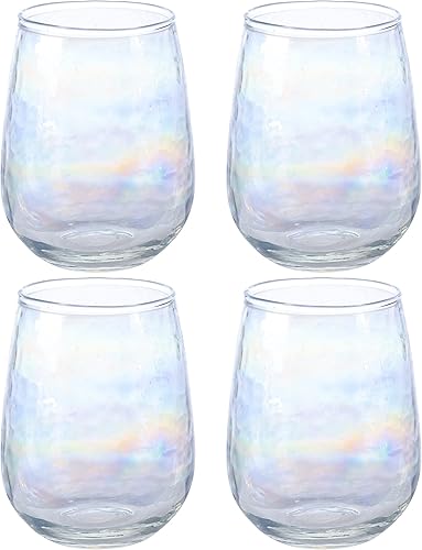 Miniatura 10 de Karma Regalos, copa de vino sin tallo Catalina verde azulado, juego de cuatro