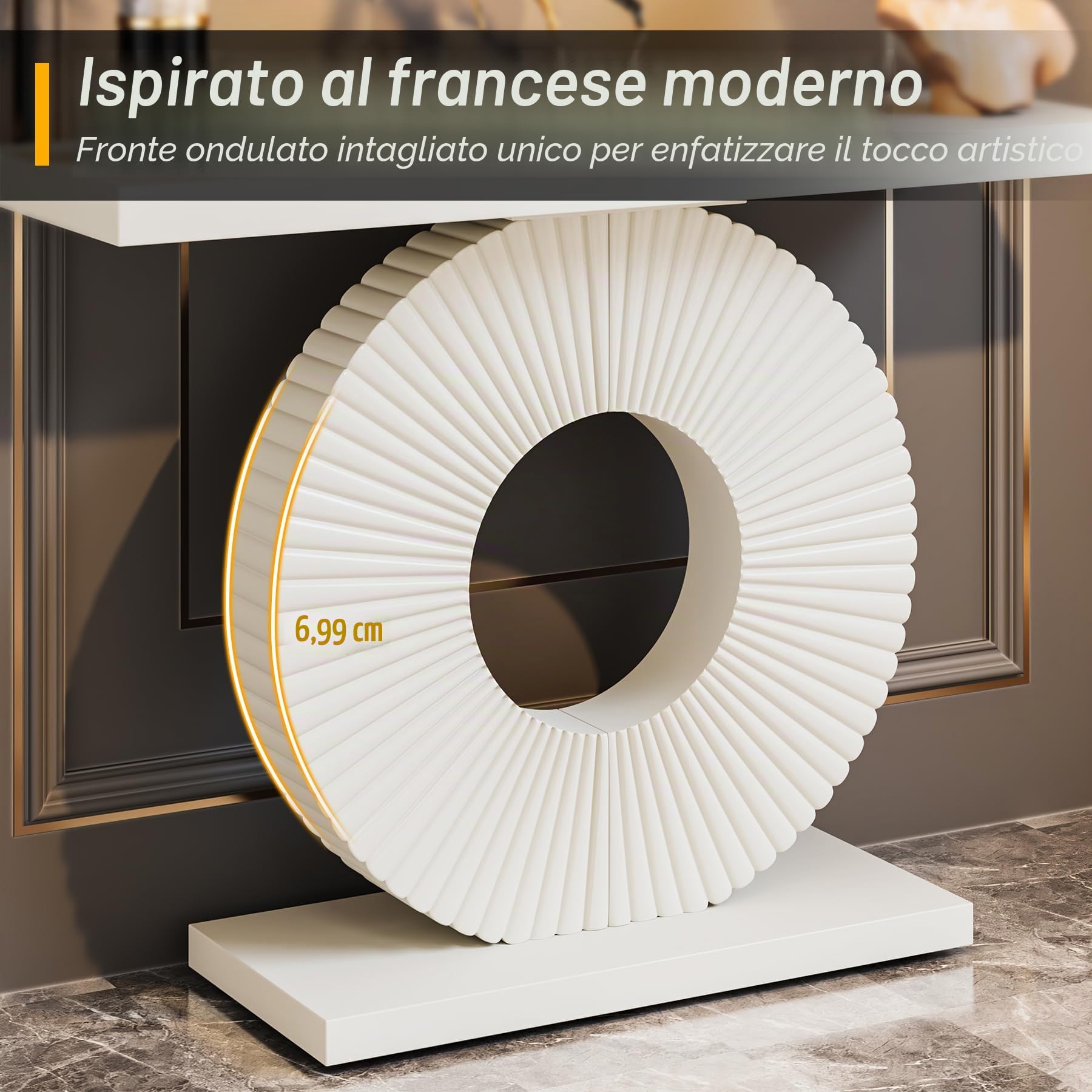Tribesigns consolle ingresso moderno in Legno, con base geometrica, tavolo ingresso in legno,per soggiorno, corridoio, camera da letto,Campagnard-Stil 100 x 30 x 79cm Bianco