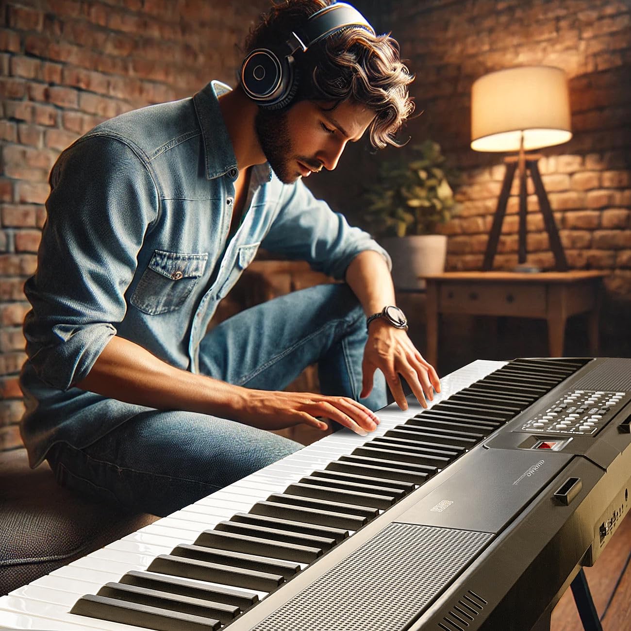 auvisio Klavier: E-Piano mit 88 Hammermechanik-Tasten + Ständer (MIDI Keyboard, MIDI Keyboard 88, Stativ)
