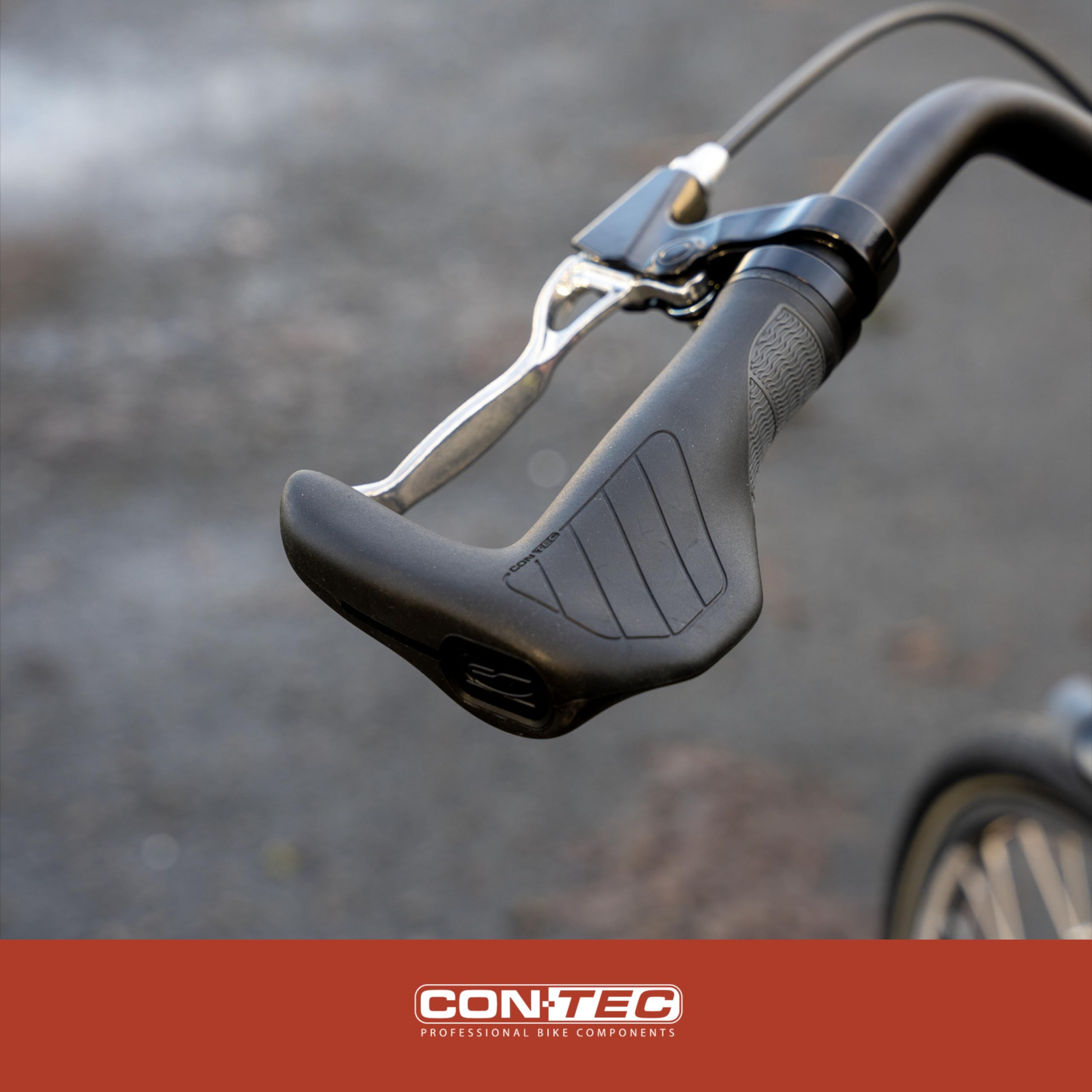 CONTEC Fahrrad-Griffe Merge Trekking Bar, Ergonomisch, stoßdämpfend, Gummi, Schwarz, 96/140 mm, Lenker, Radfahren, Trekking, MTB, schwarz, Paar