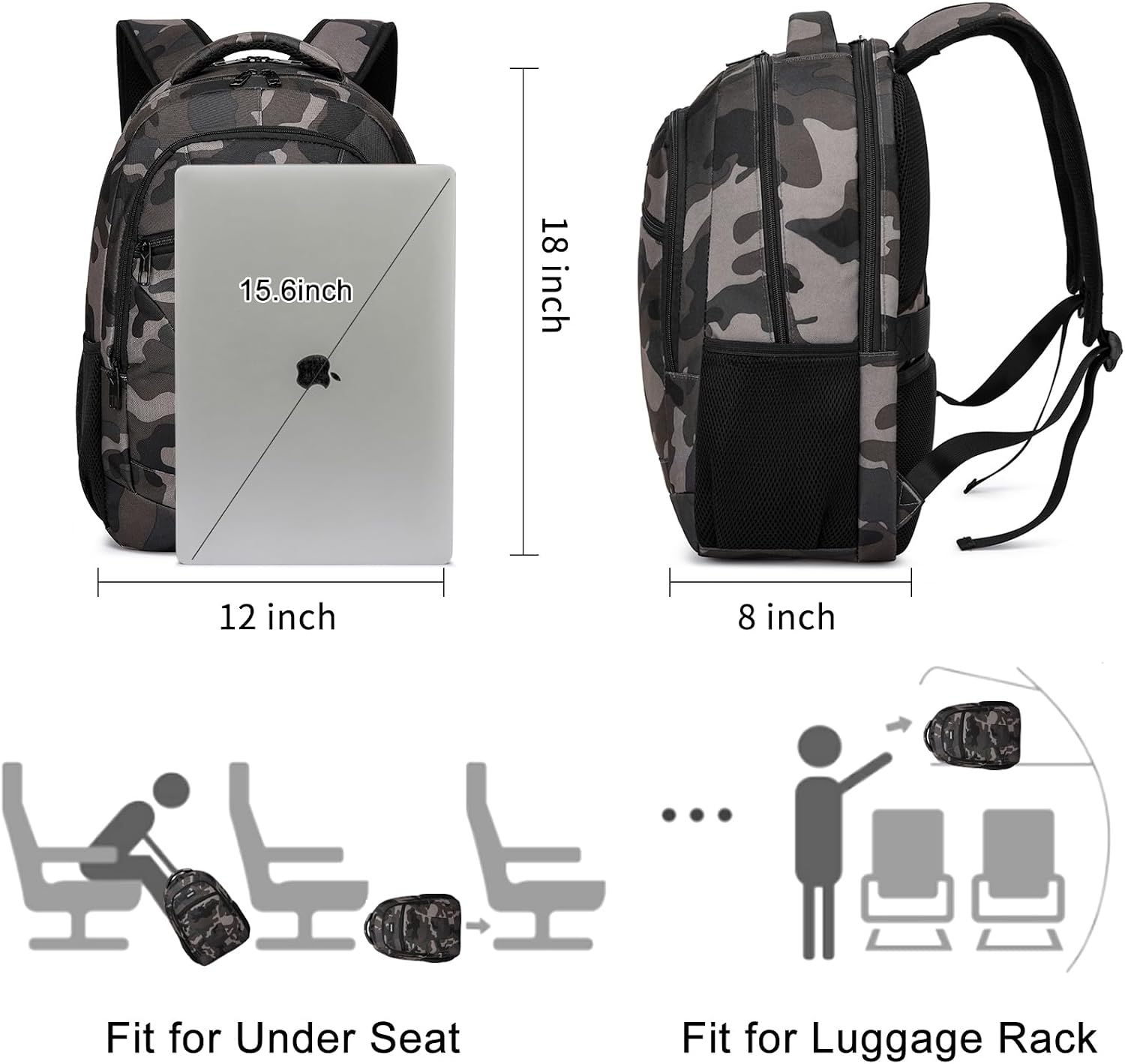 BIKROD Backpack for Boys Men, School Backpack for Teens Girls, Lightweight Casual High School Bookbag, Daily-use Travel Laptop Backpack with USB Charging Port Fits 15.6 Inch Notebook