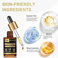 Vista 4 de Suero para el crecimiento del cabello de minoxidil al 5% para hombres y mujeres, para el tratamiento del crecimiento del cabello y la barba - 1.0 fl