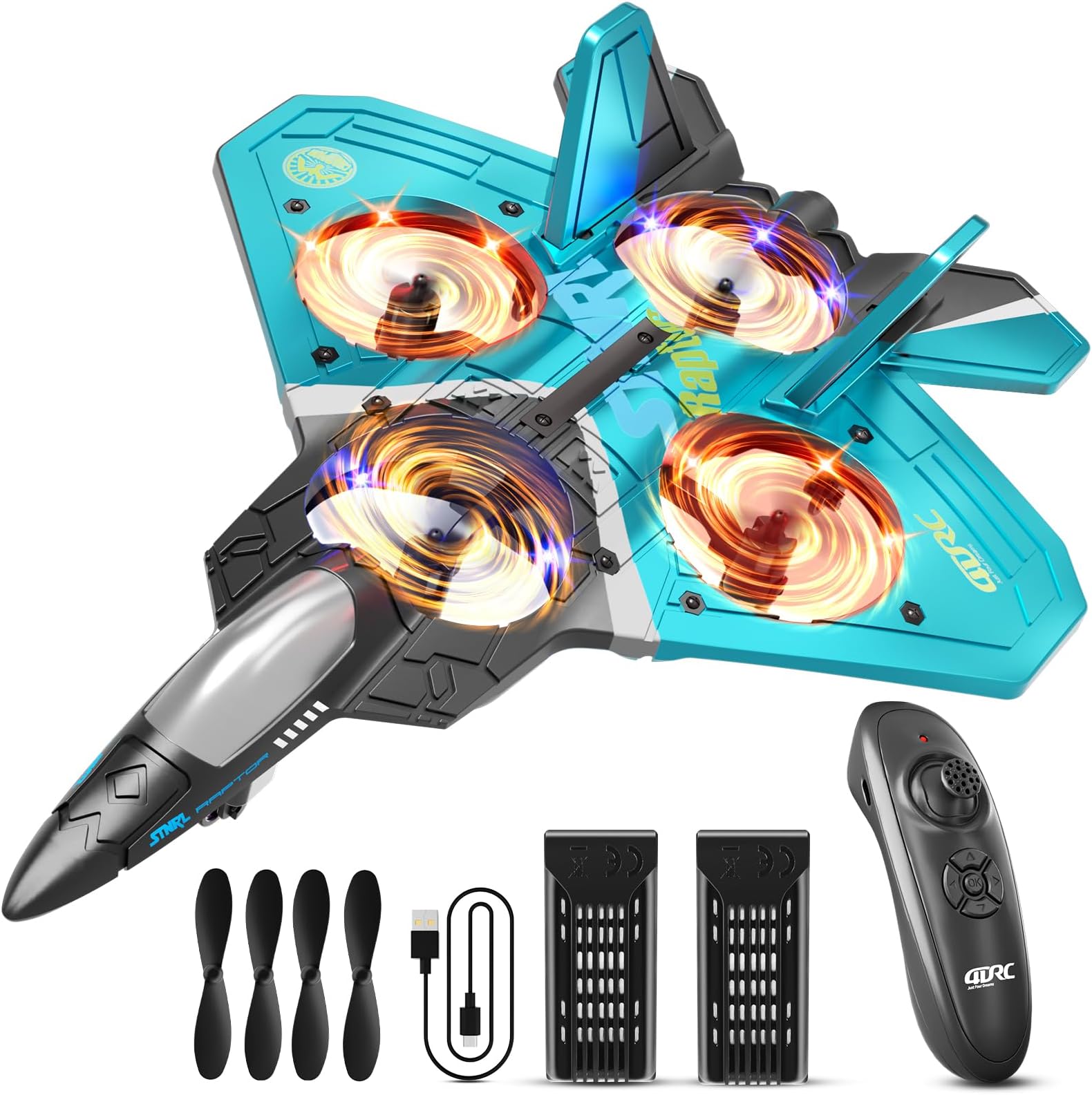 V17 Foam Remote Control Airplanes RC Planes for Kids Adults 4-7 8-16, RC Airplane Fighter Jet with Light, 360° Flip Fighter Jet Toy, Gravity Sensing, Stunt Roll, Airplane Toy Gifts for Kids Boys