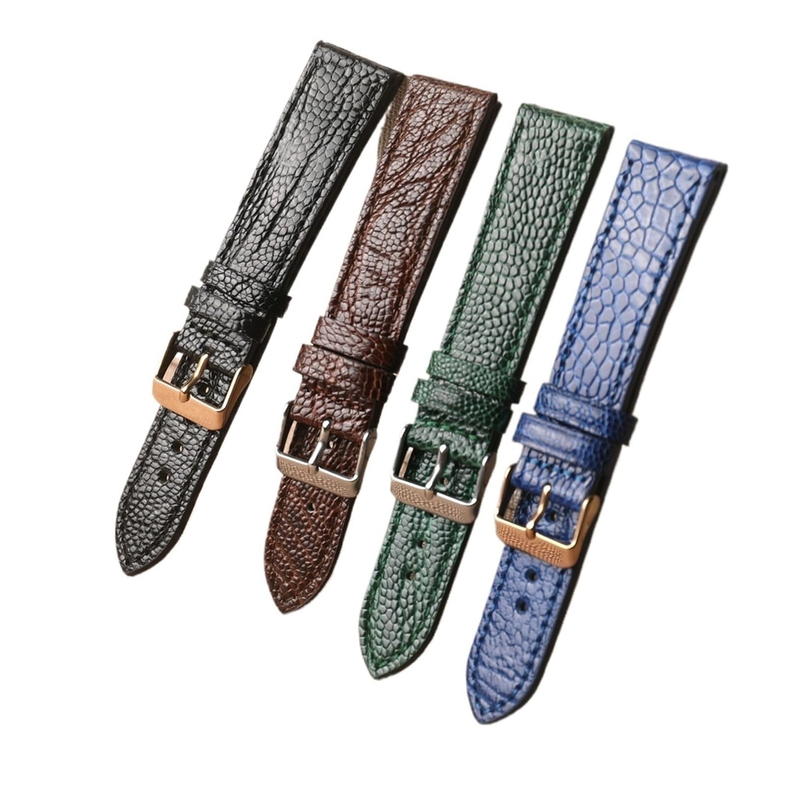 HMFang Bracelet en Cuir Souple 18 19 20 21 22 Mm Noir Marron Vert Bleu, Style Rétro Ultra-Fin