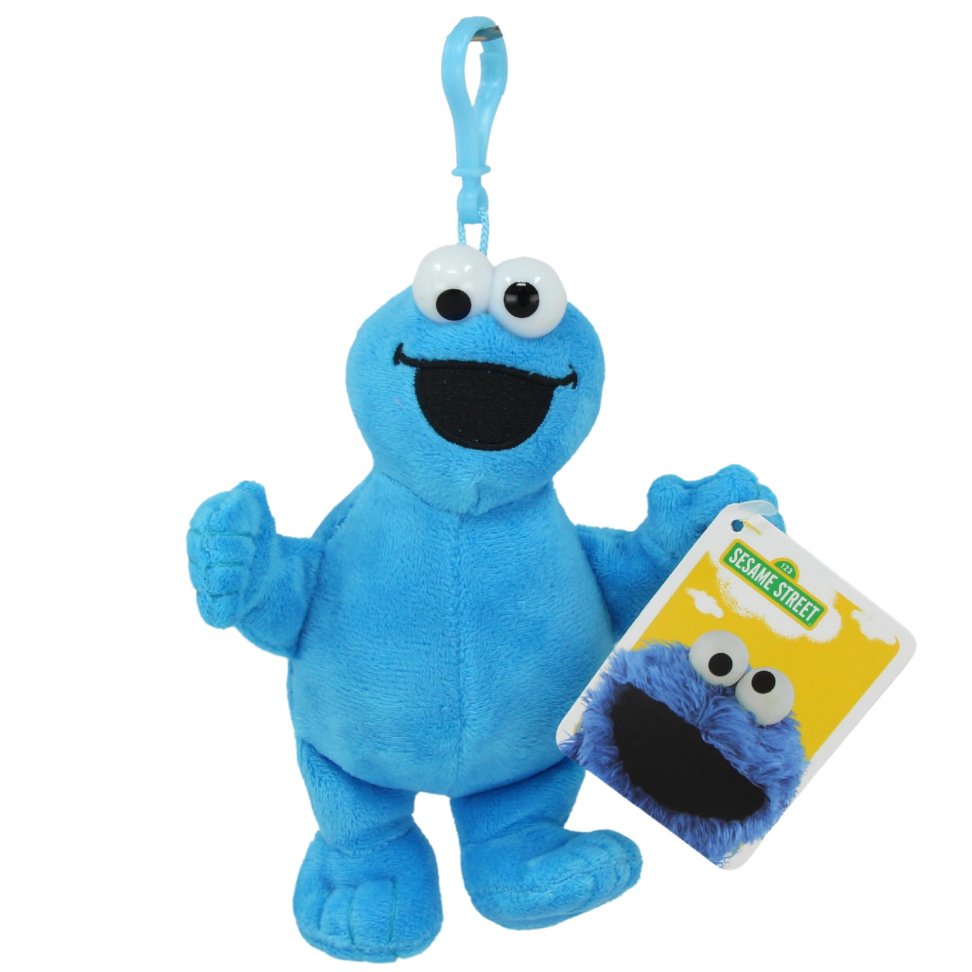Hasbro Sesame Street Elmo Super Soft Gift Quality Plush Toy - (Cookie Monster 15cm Bagclip)