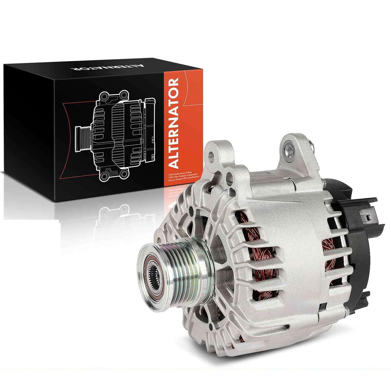 Replacement Parts for New Alternator for Volkswagen CC 2009-2011 V6 3.6L 180Amp 12Volt CW 6-Grooves Mod-AP88P-34348
