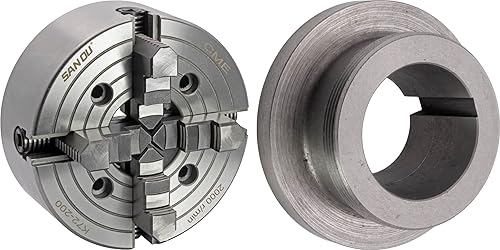 Miniatura 6 de CME - Portabrocas de torno independiente de 4 mandíbulas de 10 pulgadas con placa trasera semiacabada, máquina para ajustar, mandíbulas reversibles