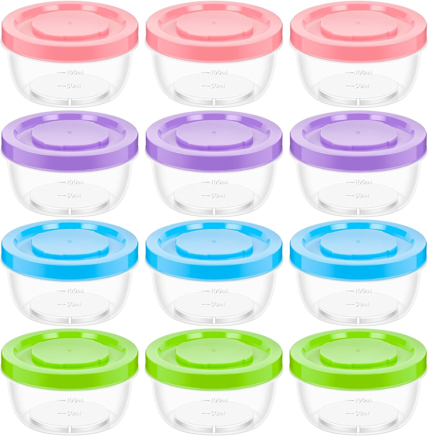 Kucoele 12 Pack Small Plastic Food Containers with Screw on