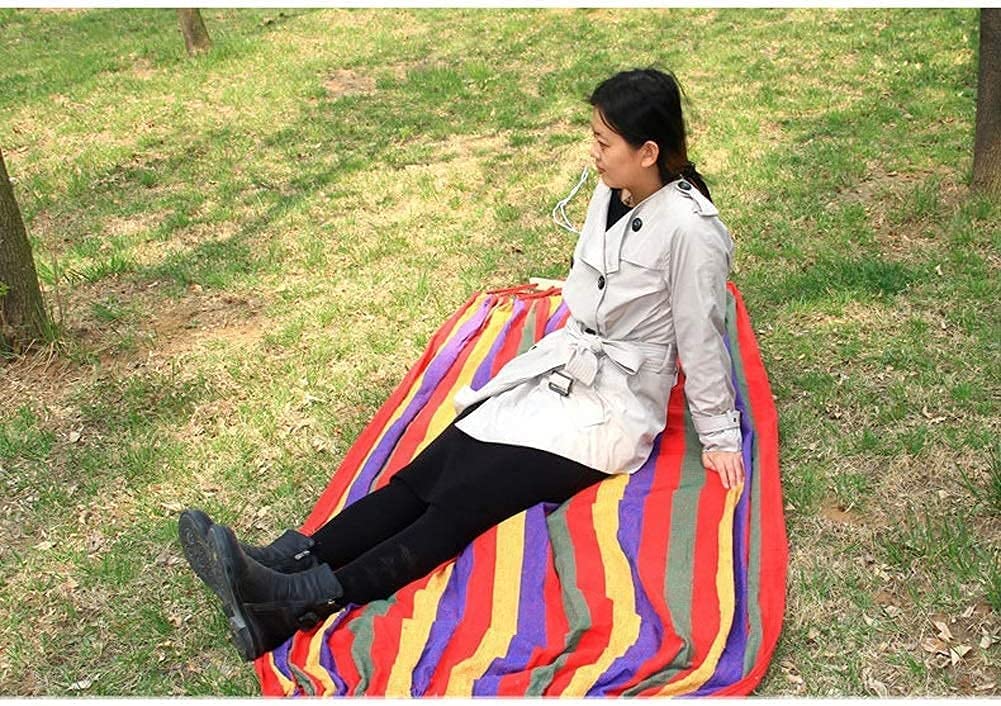 Hamak Ultralekki, Hammock Hamak Kempingowy Płótno Huśtawka Hamaki Zewnętrzne Przenośne Do Podróży Beach Garden Courtyard na Kemping, na Zewnątrz(Blue)
