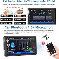 Podofo 2DIN Autórádió 7" Érintőképernyővel - CarPlay és Android Kompatibilis, Bluetooth, Tolatókamera, Kormányvezérlés, FM, USB, Színes Vilá 4