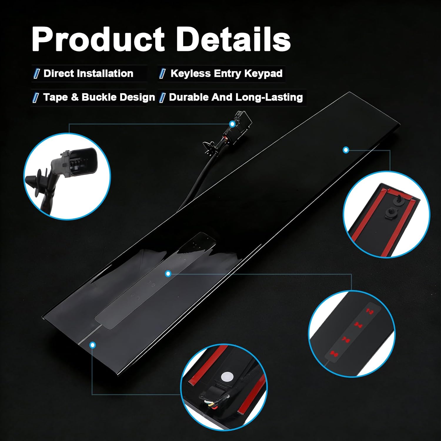 B Pillar Molding Trim Panel Front Door Keyless Entry Keypad LH Driver Side Door Pillar Applique Compatible with Explorer 2011-2019 Replaces # DB5Z-7820555-AC, BB5Z-7820555-AA, DB5Z-7820555-AB