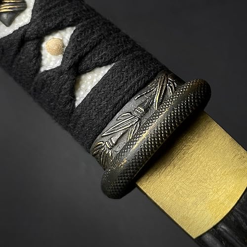 Miniatura 5 de Musashi - Cortador rápido de bambú ligero Katana de arcilla real templada 1060 hoja de acero al carbono Samurai Sword Katana